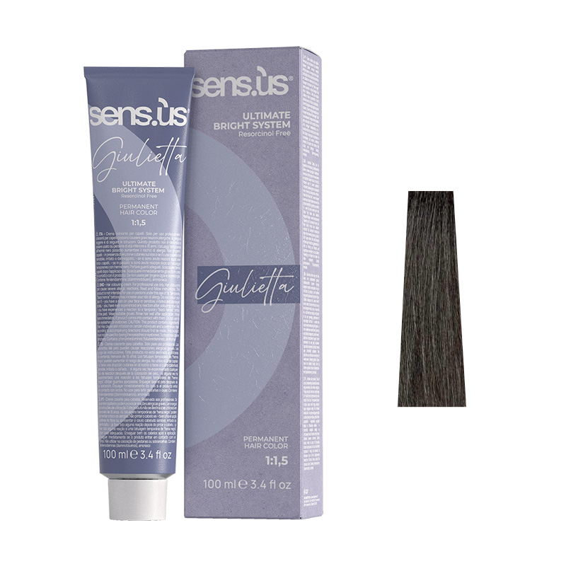 Крем-фарба для волосся Sens.ùs Giulietta 5.1 Light Ash Chestnut, 100 ml - 1